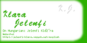 klara jelenfi business card